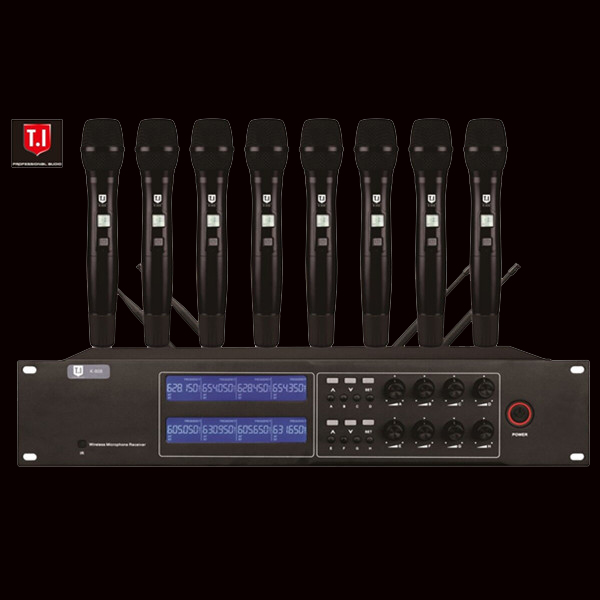 K-808, 8 wireless mic with 1 receiver.